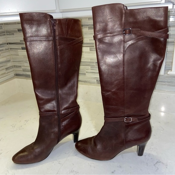Lauren Ralph Lauren Shoes - Ralph Lauren Boots Womens 9 B Sabeen Tall Knee High Brown Leather Zip